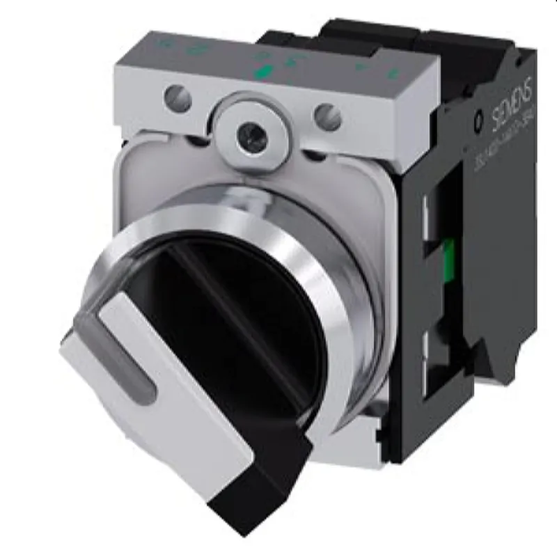 Siemens Knebelschalter beleuchtbar 22mm rund schwarz weiss 3SU1150-2BF60-3MA0