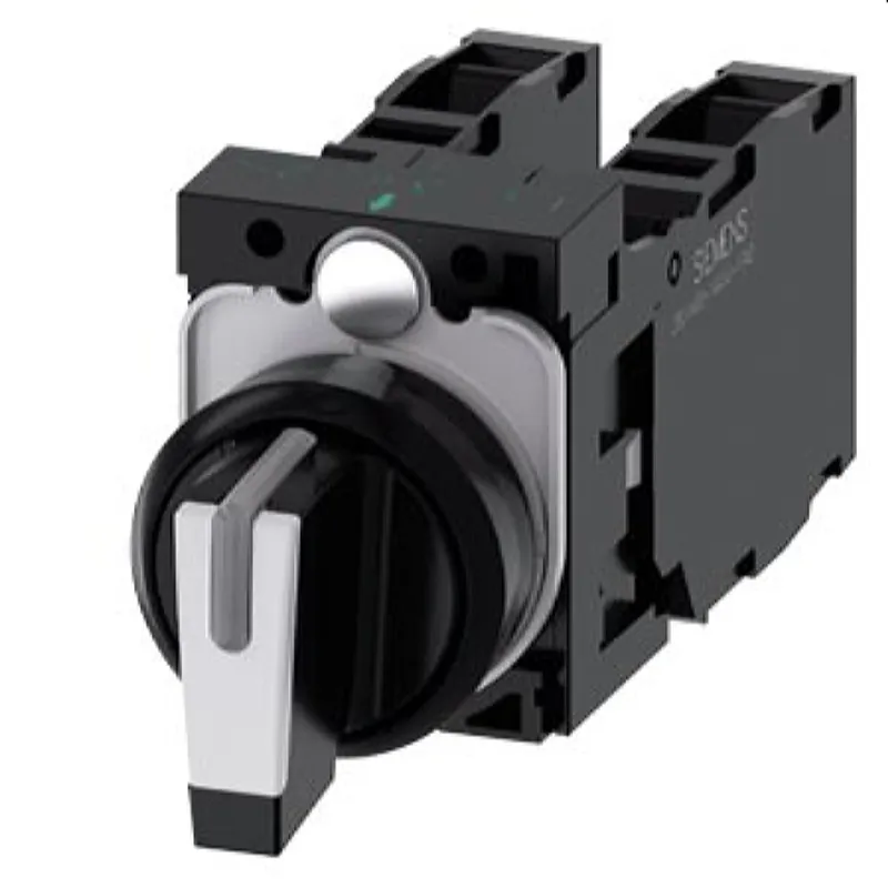 Siemens Knebelschalter beleuchtbar 22mm rund schwarz weiss 3SU1100-2BL60-1LA0