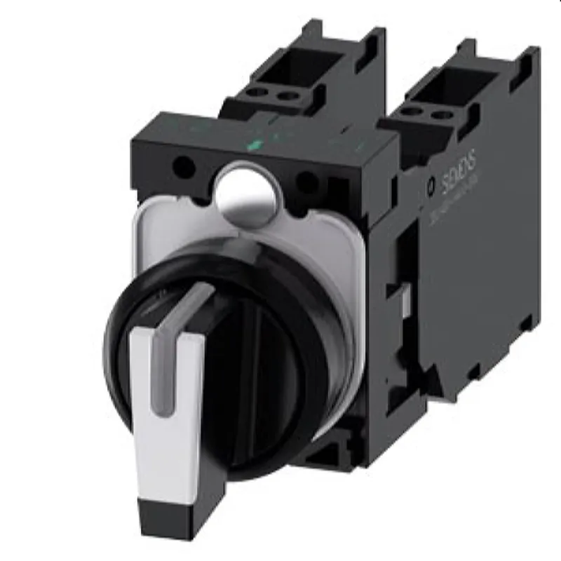 Siemens Knebelschalter beleuchtbar 22mm rund schwarz weiss 3SU1100-2BL60-3LA0