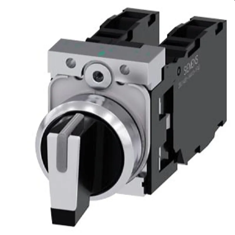 Siemens Knebelschalter beleuchtbar 22mm rund schwarz weiss 3SU1150-2BM60-1LA0