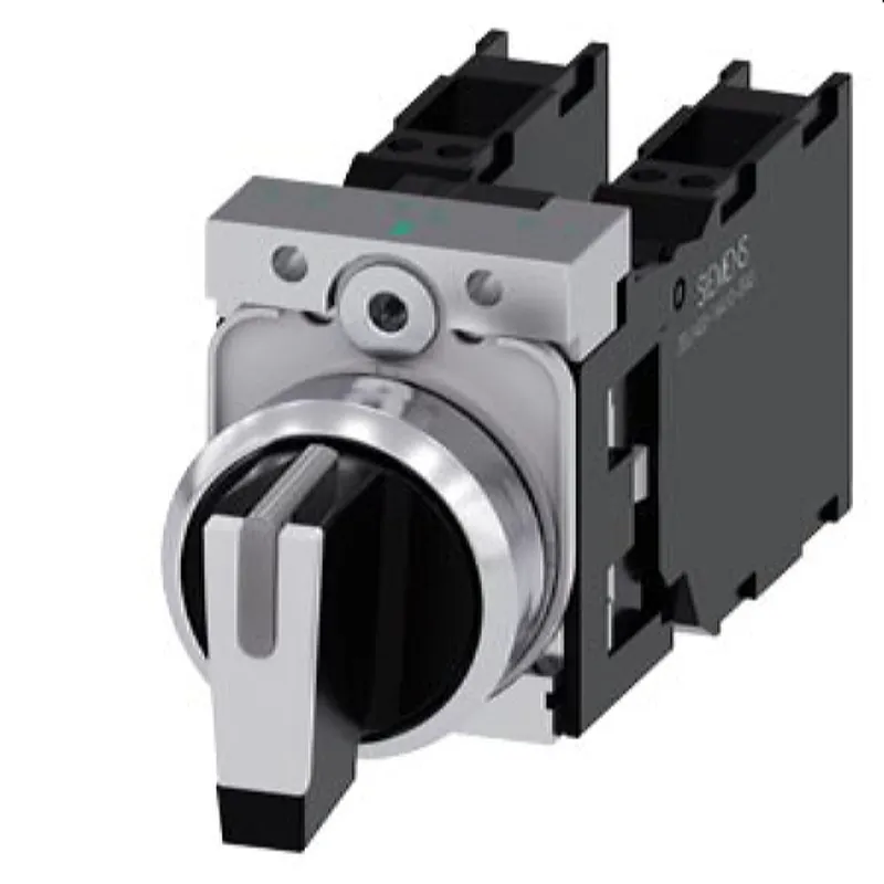 Siemens Knebelschalter beleuchtbar 22mm rund schwarz weiss 3SU1150-2BL60-3LA0