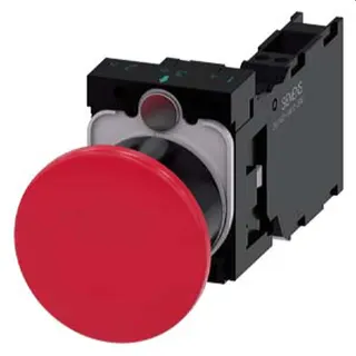 Siemens Pilzdrucktaster 22mm rund rot 1S+1OE 3SU1100-1BA20-3FA0