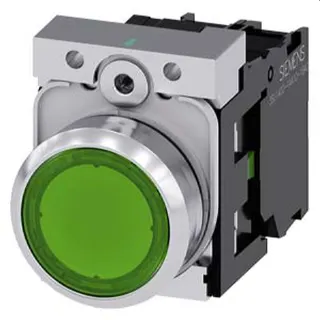 Siemens Drucktaster beleuchtet 22mm rund grün 1S 3SU1153-0AB40-1BA0