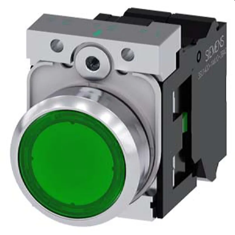 Siemens Drucktaster beleuchtet 22mm rund grün 1S 3SU1153-0AB40-3BA0