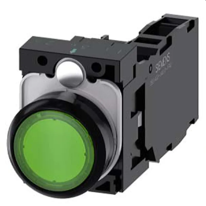 Siemens Drucktaster beleuchtet 22mm rund grün 1S1OE 3SU1103-0AB40-1FA0