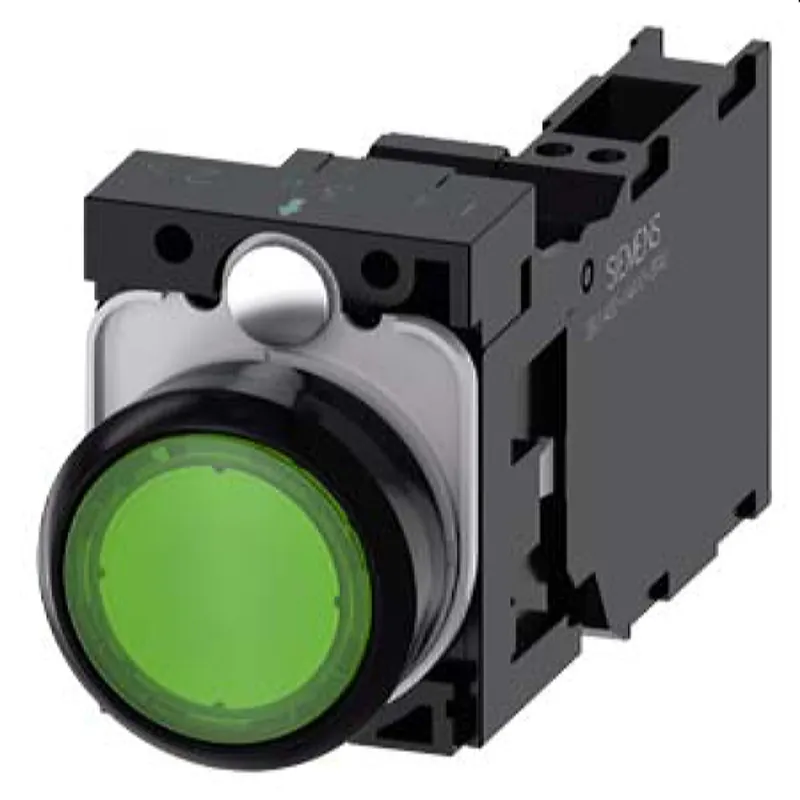 Siemens Drucktaster beleuchtet 22mm rund grün 1S1OE 3SU1102-0AB40-3FA0