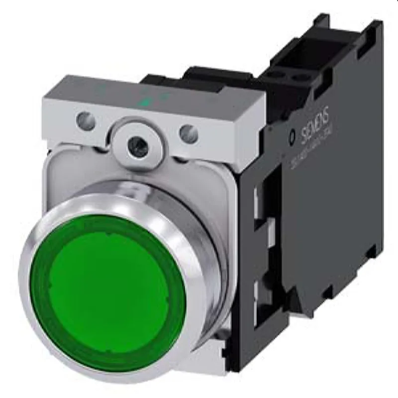 Siemens Drucktaster beleuchtet 22mm rund grün 1S1OE 3SU1152-0AB40-3FA0