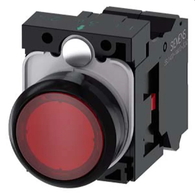 Siemens Drucktaster beleuchtet 22mm rund rot 1OE 3SU1102-0AB20-3CA0