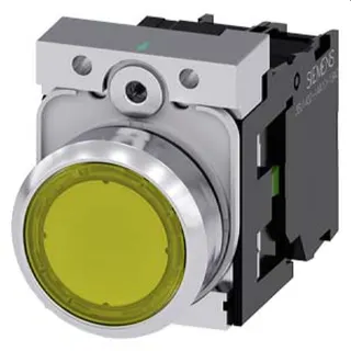 Siemens Drucktaster beleuchtet 22mm rund gelb 1S 3SU1153-0AB30-1BA0