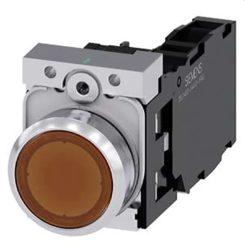 Siemens Drucktaster beleuchtet 22mm rund amber 1S1OE 3SU1156-0AB00-1FA0