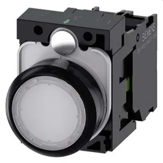Siemens Drucktaster beleuchtet 22mm rund weiss 1S 3SU1103-0AB60-1BA0