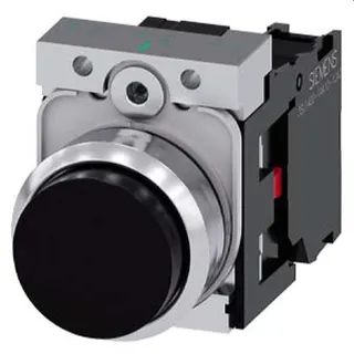 Siemens Drucktaster 22mm rund schwarz 1OE 3SU1150-0BB10-1CA0