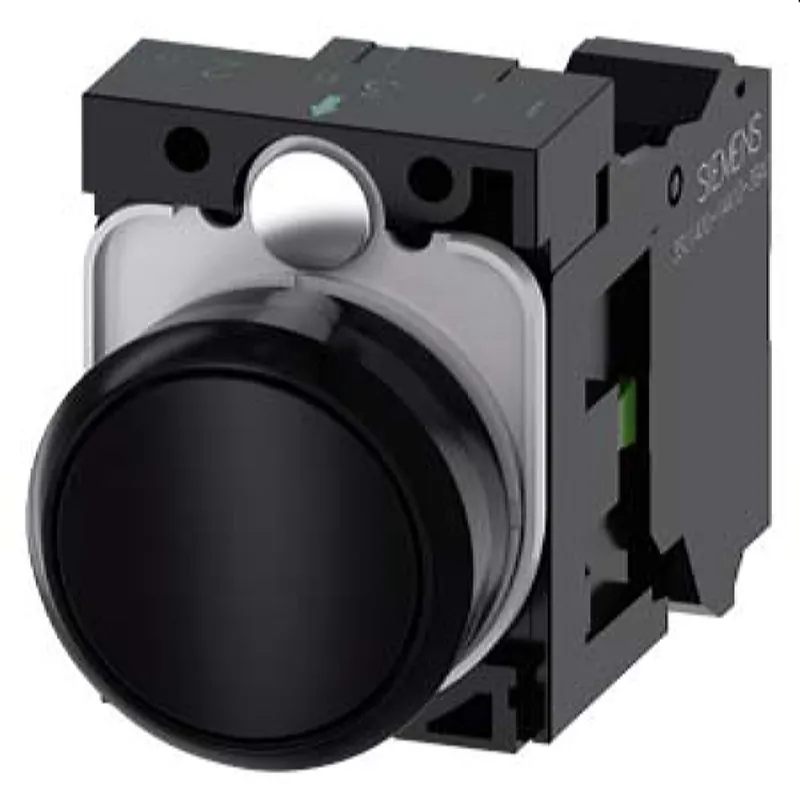 Siemens Drucktaster 22mm rund schwarz 1S 3SU1100-0AB10-3BA0