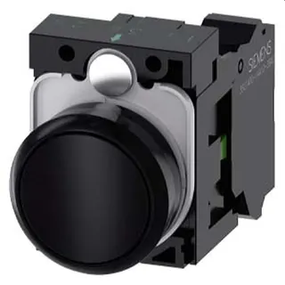 Siemens Drucktaster 22mm rund schwarz 1S 3SU1100-0AB10-3BA0