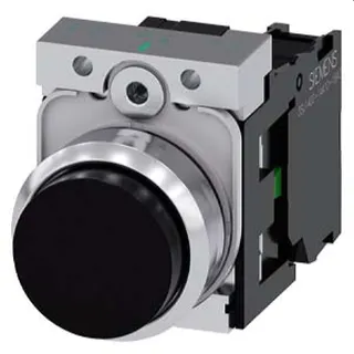 Siemens Drucktaster 22mm rund schwarz 1S 3SU1150-0BB10-1BA0
