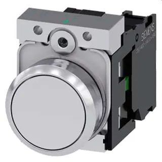 Siemens Drucktaster 22mm rund weiss 1S 3SU1150-0AB60-1BA0