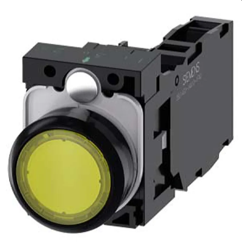 Siemens Drucktaster beleuchtet 22mm rund gelb 1S1OE 3SU1102-0AB30-1FA0
