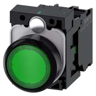 Siemens Drucktaster beleuchtet 22mm rund grün 1S 3SU1103-0AB40-1BA0