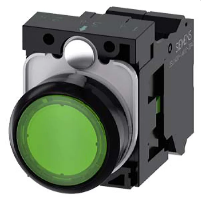 Siemens Drucktaster beleuchtet 22mm rund grün 1S 3SU1103-0AB40-3BA0