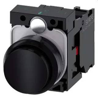 Siemens Drucktaster 22mm rund schwarz 1OE 3SU1100-0BB10-1CA0