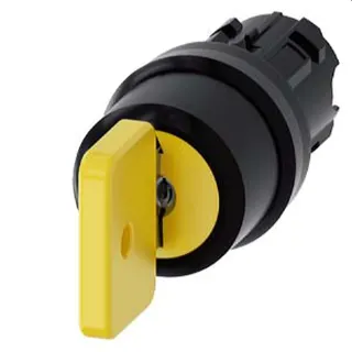 Siemens Schlüsselschalter O.M.R 22mm rund gelb I+O+II 3SU1000-4JL11-0AA0