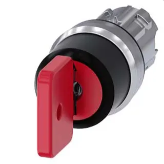 Siemens Schlüsselschalter O.M.R 22mm rund rot I+O+II 3SU1050-4FL11-0AA0