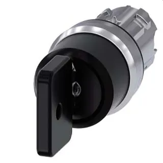 Siemens Schlüsselschalter O.M.R 22mm rund schwarz I+O+II 3SU1050-4HL11-0AA0