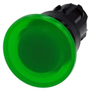 Siemens Pilzdrucktaster beleuchtet 22mm rund grün 40mm 3SU1001-1BD40-0AA0