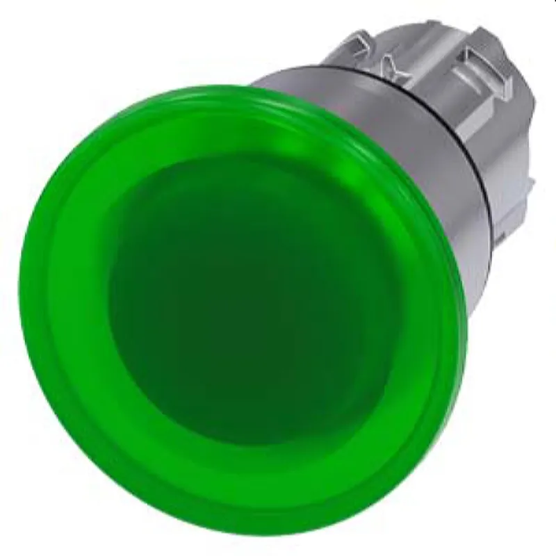 Siemens Pilzdrucktaster beleuchtet 22mm rund grün 40mm 3SU1051-1BA40-0AA0