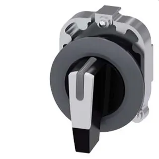 Siemens Knebelschalter beleuchtbar 30mm rund Metall matt sw/ws 3SU1062-2EL60-0AA0