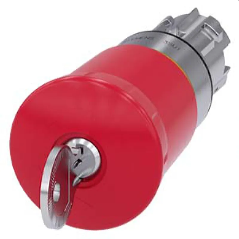 Siemens Not-Halt-Pilzdrucktaster 22mm rund rot mit Schloss BKS 3SU1050-1HM20-0AA0