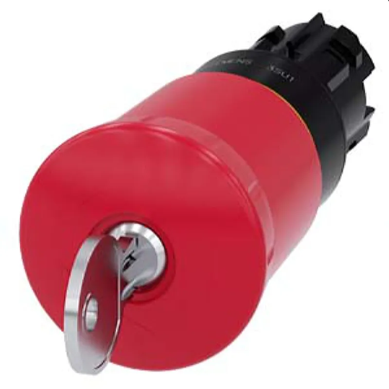 Siemens Not-Halt-Pilzdrucktaster 22mm rund rot mit Schloss CES 3SU1000-1HT20-0AA0