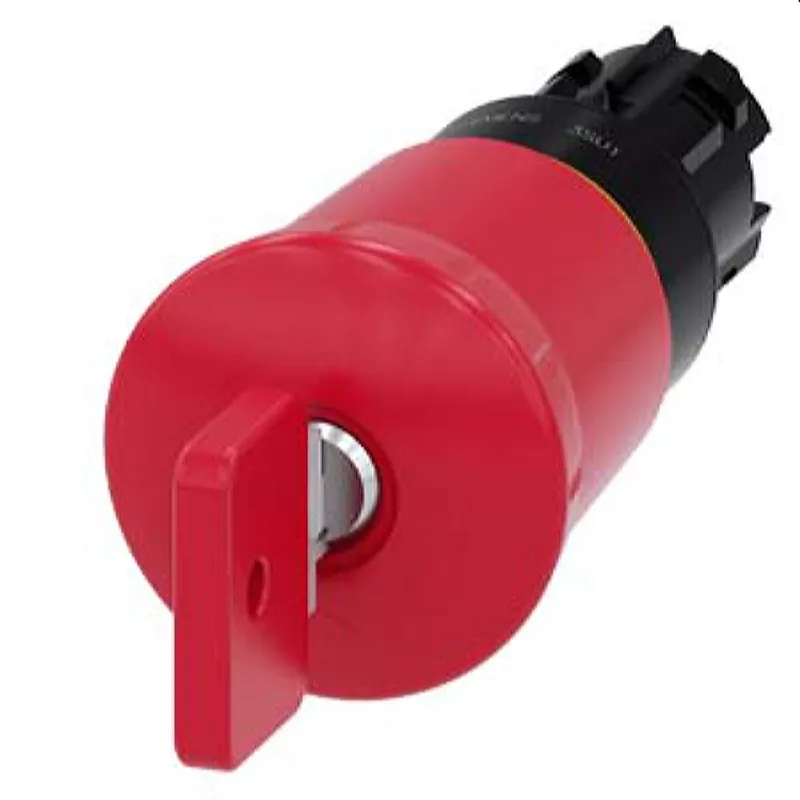 Siemens Not-Halt-Pilzdrucktaster 22mm rund rot mit Schloss O.M.R. 3SU1000-1HQ20-0AA0
