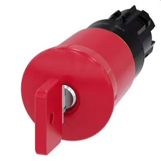 Siemens Not-Halt-Pilzdrucktaster 22mm rund rot mit Schloss O.M.R. 3SU1000-1HQ20-0AA0