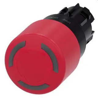 Siemens Not-Halt-Pilzdrucktaster beleuchtet 22mm rund rot 30mm 3SU1001-1GB20-0AA0