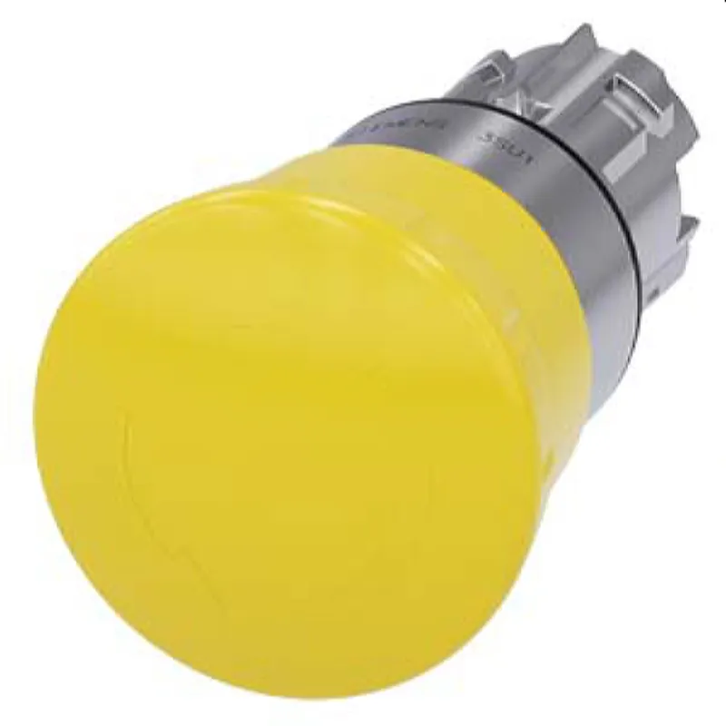 Siemens Pilzdrucktaster 22mm rund gelb Drehentriegelung 3SU1050-1HB30-0AA0