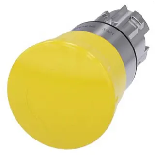 Siemens Pilzdrucktaster 22mm rund gelb Drehentriegelung 3SU1050-1HB30-0AA0
