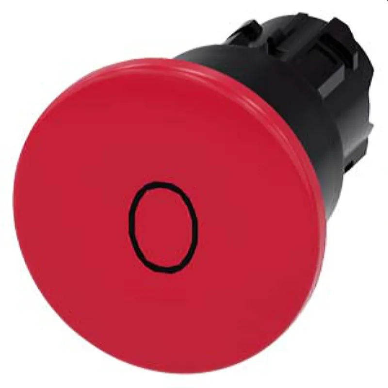Siemens Pilzdrucktaster 22mm rund rot Beschriftung: O 3SU1000-1BA20-0AD0