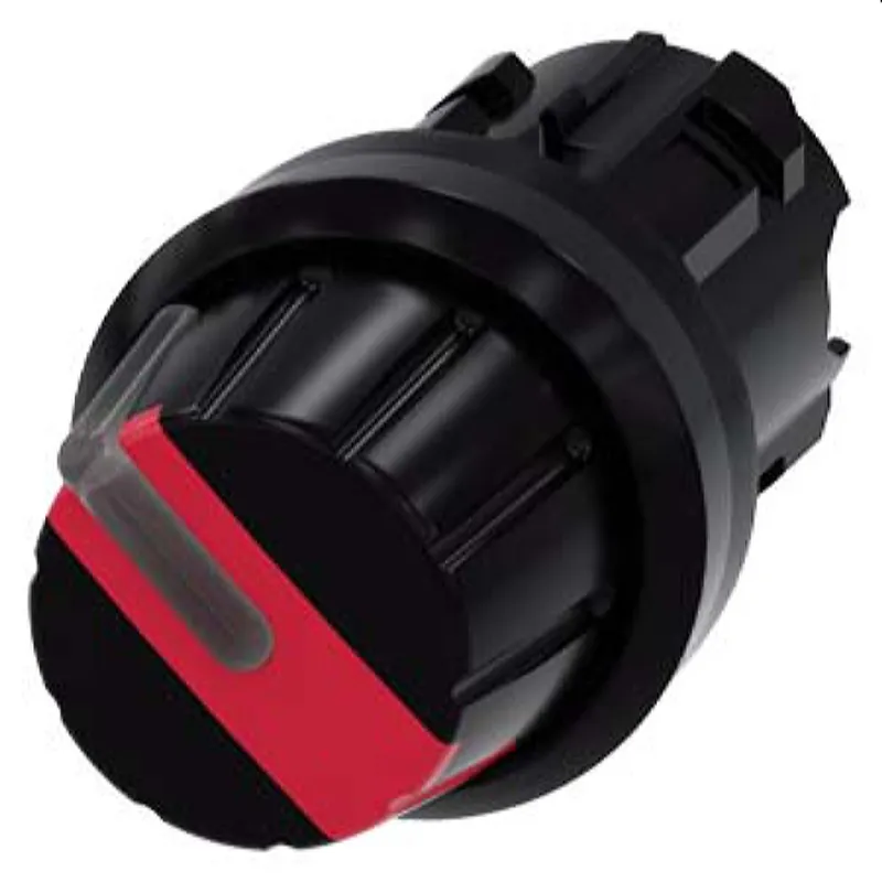 Siemens Knebelschalter beleuchtbar 22mm rund rot Drehknopf 3SU1002-2AF20-0AA0