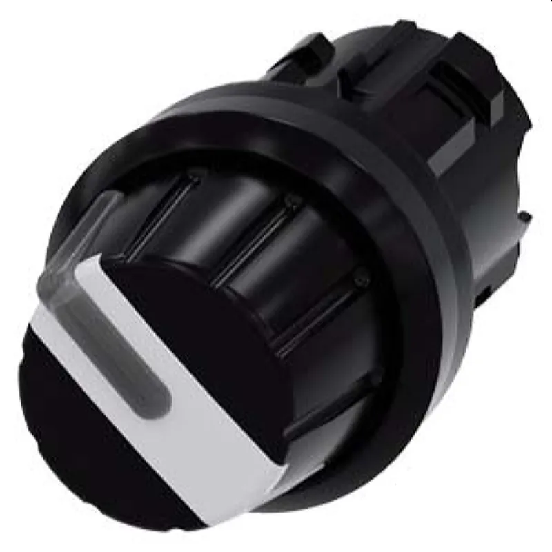 Siemens Knebelschalter beleuchtbar 22mm rund schwarz weiss 3SU1002-2AF60-0AA0