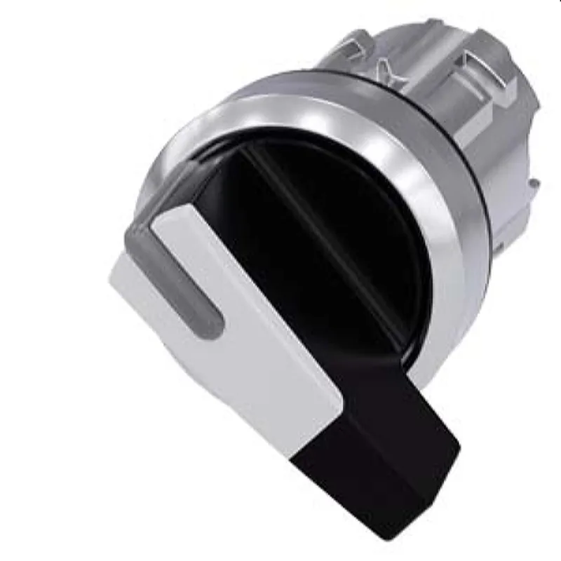 Siemens Knebelschalter beleuchtbar 22mm rund schwarz weiss 3SU1052-2CC60-0AA0