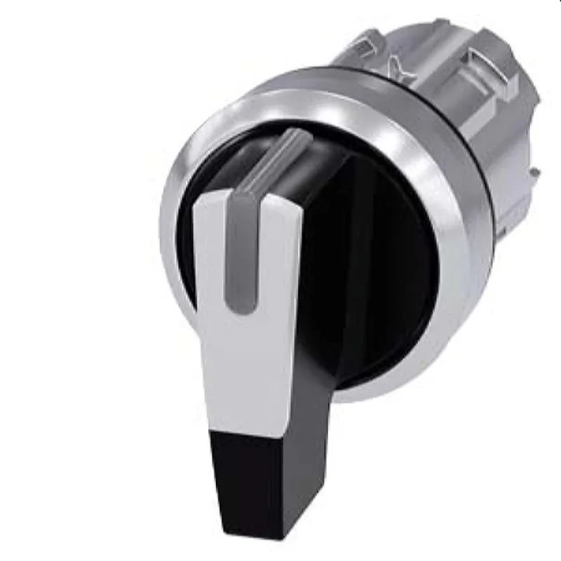 Siemens Knebelschalter beleuchtbar 22mm rund schwarz weiss 3SU1052-2CL60-0AA0