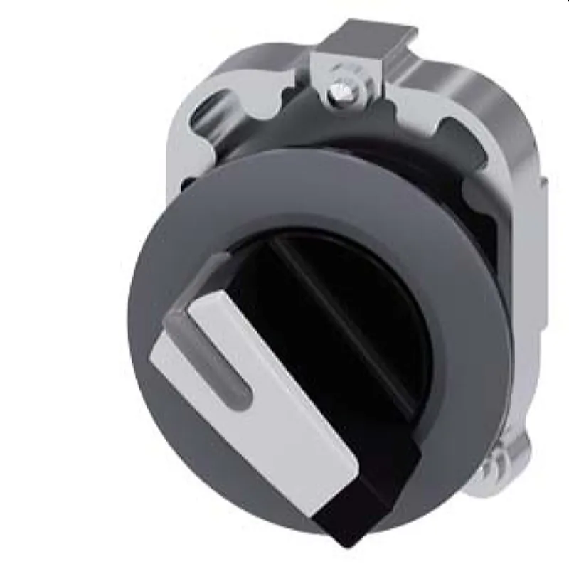 Siemens Knebelschalter beleuchtbar 30mm rund Metall matt sw/ws 3SU1062-2DC60-0AA0