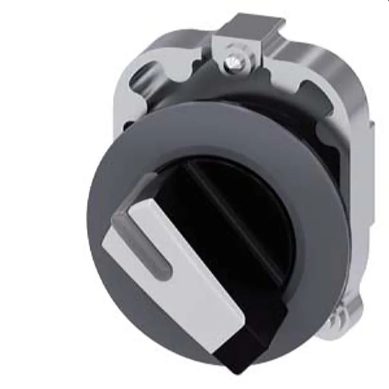 Siemens Knebelschalter beleuchtbar 30mm rund Metall matt sw/ws 3SU1062-2DF60-0AA0
