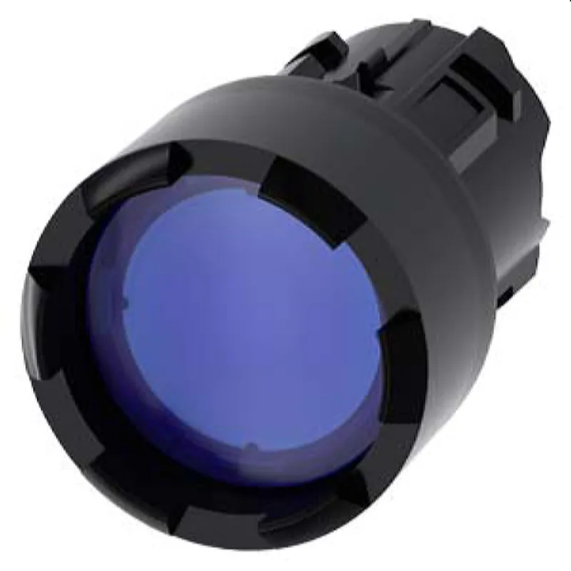 Siemens Drucktaster beleuchtet 22mm rund blau Frontring 3SU1001-0DB50-0AA0