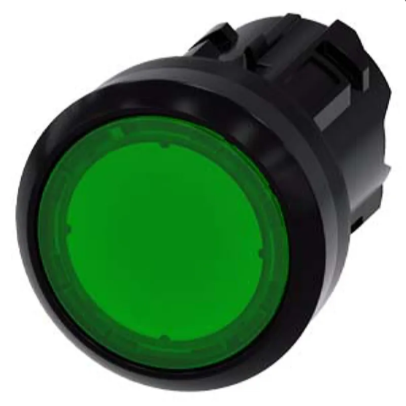 Siemens Drucktaster beleuchtet 22mm rund grün 3SU1001-0AD40-0AA0