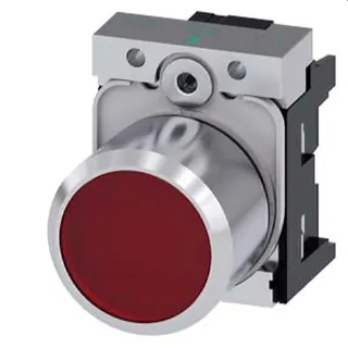 Siemens Drucktaster beleuchtet 22mm rund Metall rot transp. 3SU1251-0EB20-0AA0