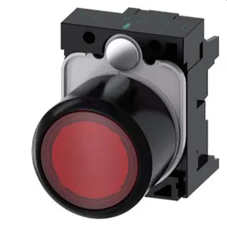Siemens Drucktaster beleuchtet 22mm rund rot transparent 3SU1201-0EB20-0AA0