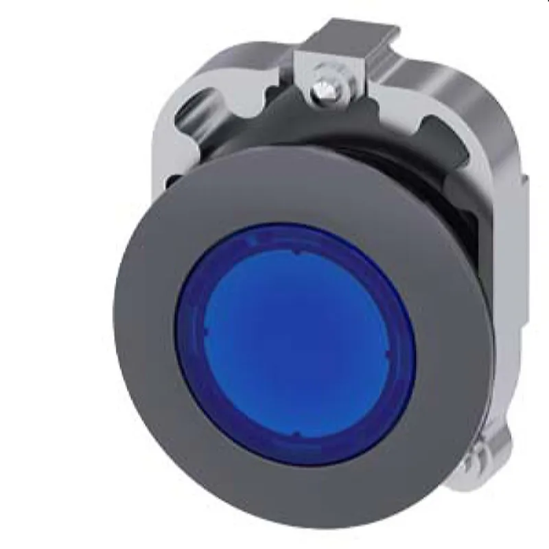 Siemens Leuchtmelder beleuchtet 30mm rund Metall matt blau 3SU1061-0JD50-0AA0