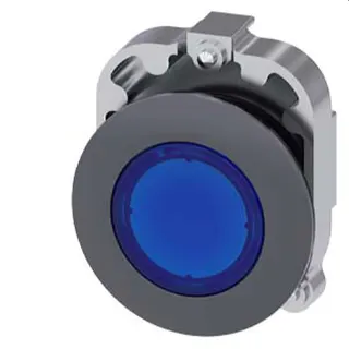 Siemens Drucktaster beleuchtet 30mm rund Metall matt blau 3SU1061-0JB50-0AA0